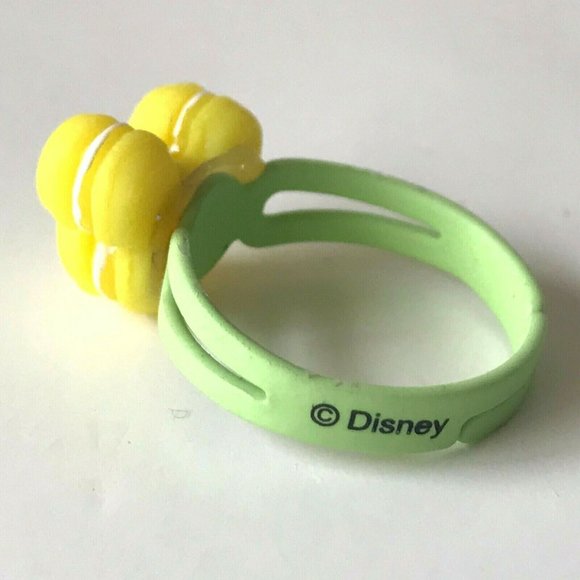 Vintage Disney Mickey Mouse Ears Ring Size 5 6 7 Macaroon Snacks Green Yellow - Picture 8 of 9
